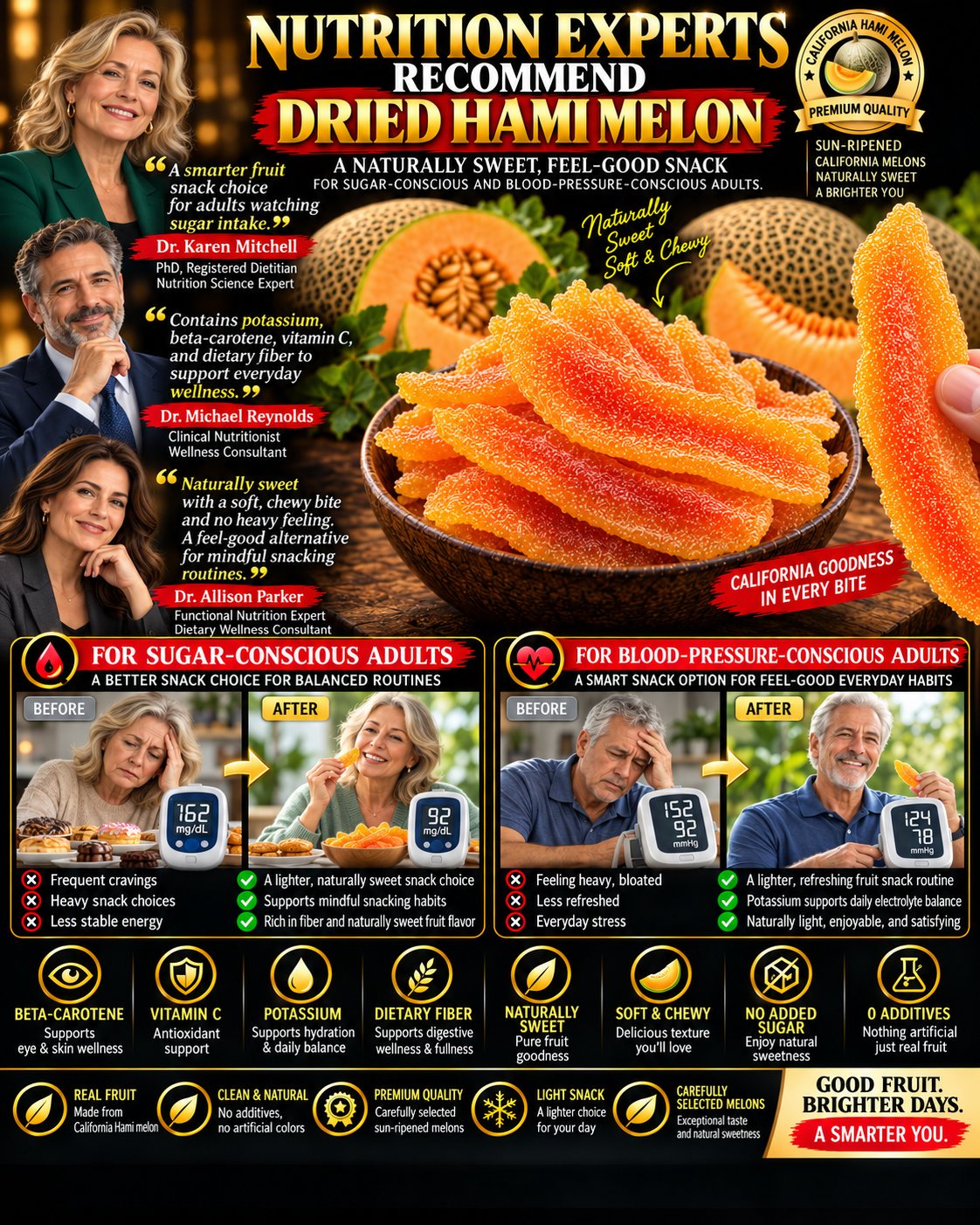Premium California Dried Hami Melon | Nutrient-Rich Real Fruit Snack | Soft, Chewy & Naturally Delicious-Liam