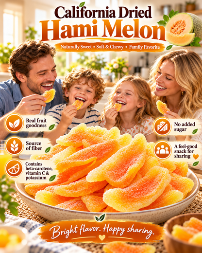 Premium California Dried Hami Melon | Nutrient-Rich Real Fruit Snack | Soft, Chewy & Naturally Delicious-Liam