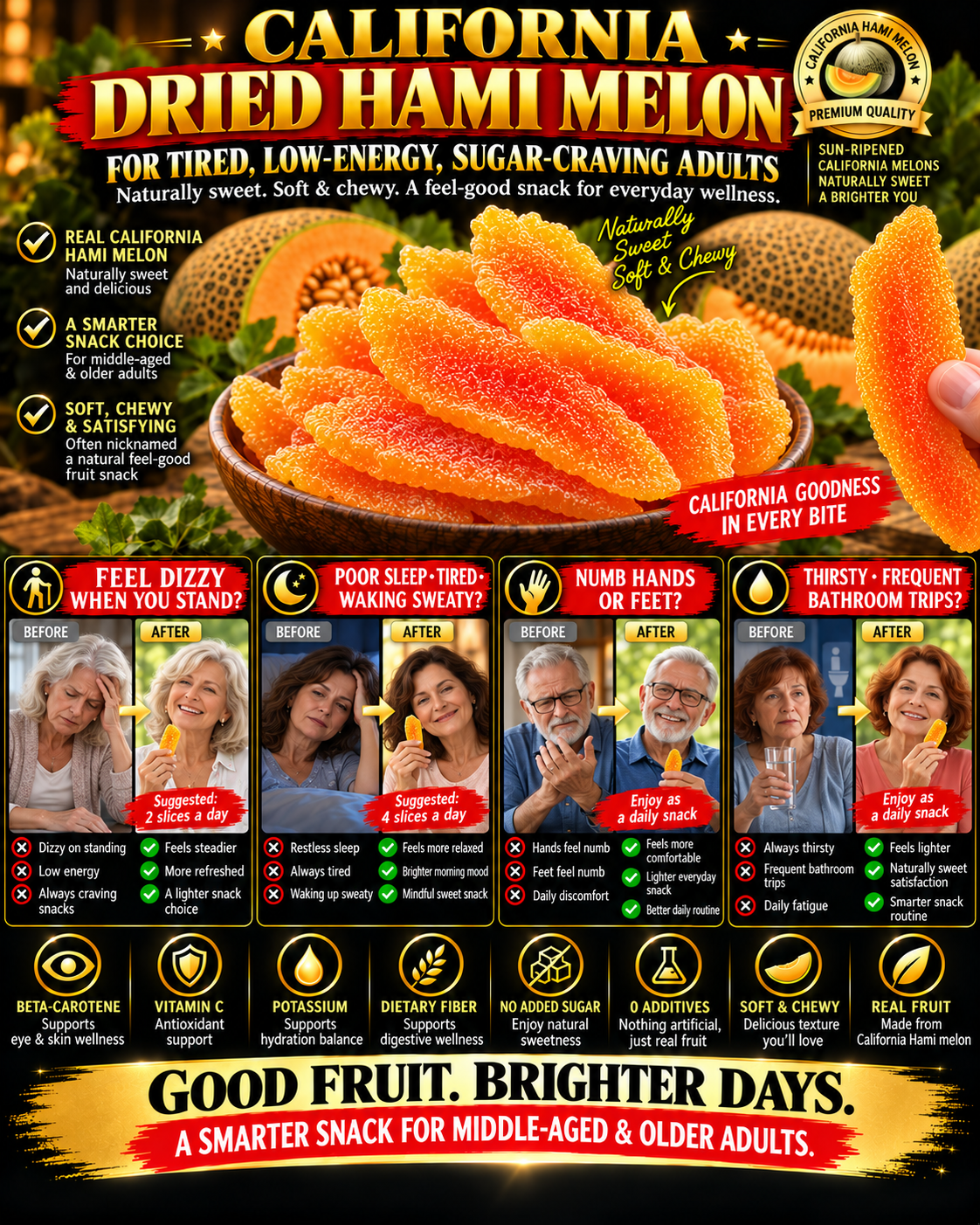Premium California Dried Hami Melon | Nutrient-Rich Real Fruit Snack | Soft, Chewy & Naturally Delicious-Liam