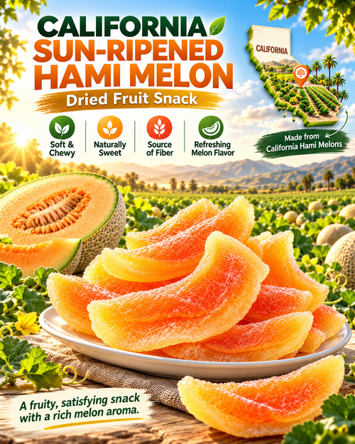 Premium California Dried Hami Melon | Nutrient-Rich Real Fruit Snack | Soft, Chewy & Naturally Delicious-Liam