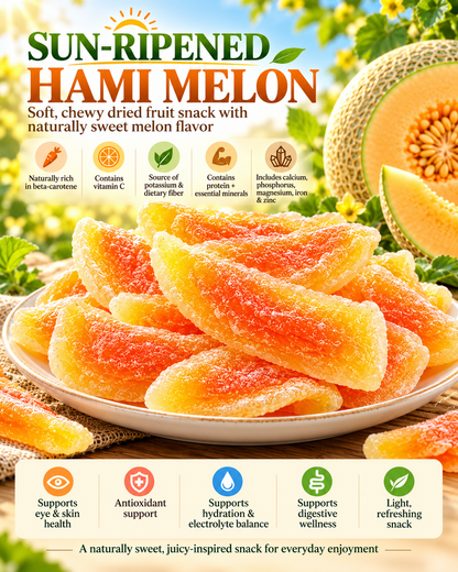 Premium California Dried Hami Melon | Nutrient-Rich Real Fruit Snack | Soft, Chewy & Naturally Delicious-Liam