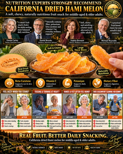 Premium California Dried Hami Melon | Nutrient-Rich Real Fruit Snack | Soft, Chewy & Naturally Delicious-Liam