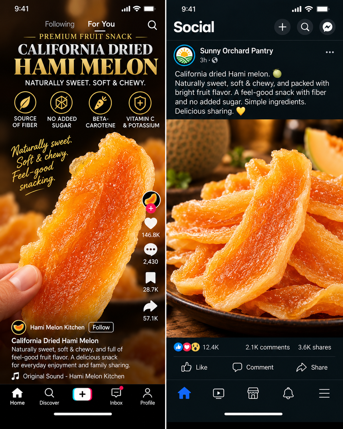 Premium California Dried Hami Melon | Nutrient-Rich Real Fruit Snack | Soft, Chewy & Naturally Delicious-Liam